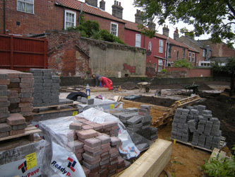 Grapes Hill Community Garden - Putting in more block paving