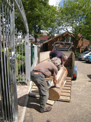 Unloading the benches