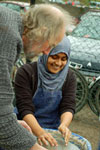 At the potter's wheel