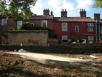 Grapes Hill Community Garden - Paved areas have been filled