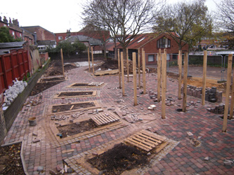 Grapes Hill Community Garden - Yorkstone paving slabs