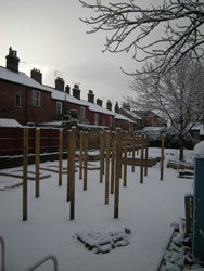 Grapes Hill Community Garden - Snow is lying