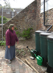 Filling up the watering cans